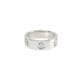 【定制款】AU750白金简约时尚LOVE三钻定制款钻石戒指17号230325NJS64 现售价：6280