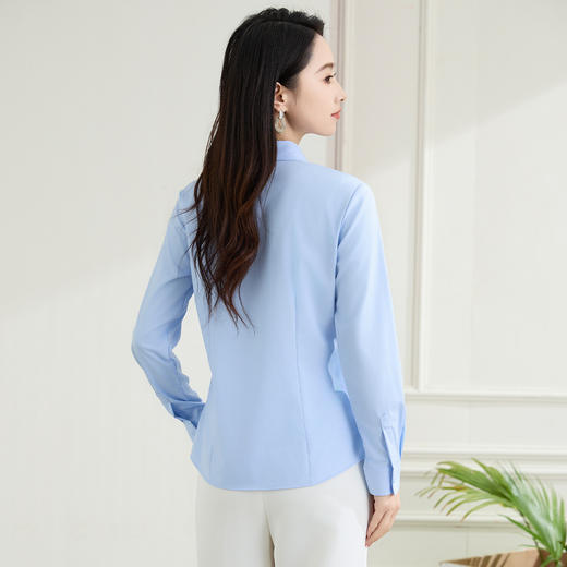 【微弹易打理】罗蒙女士长袖衬衫简约纯色职业上班商务百搭衬衣上衣女 商品图10