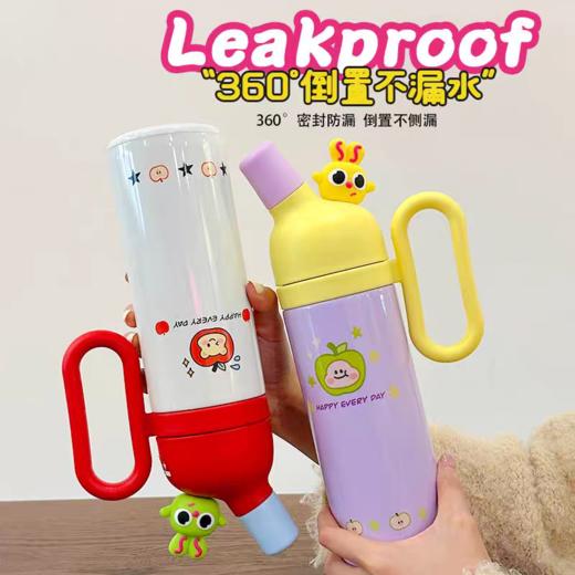【春上新】【清仓】9楼母婴生活馆 卡通公仔保温杯便携带把手可爱大容量吸管保温杯800mL 活动价：29.9元 商品图6