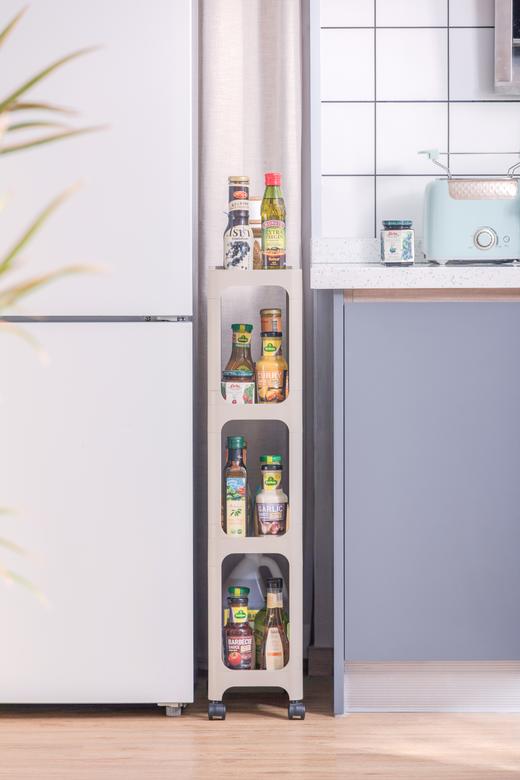 茶花百纳窄边可移动四层置物架 商品图4