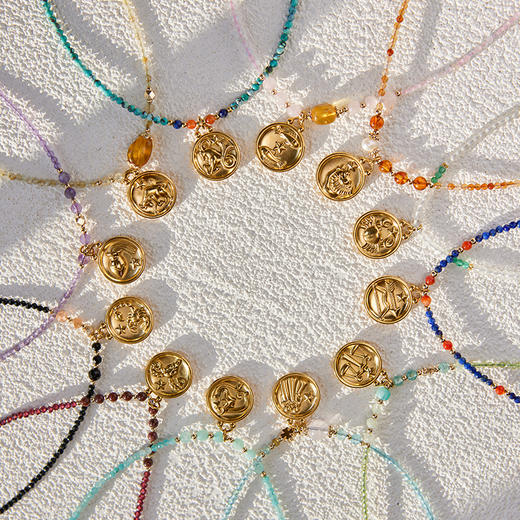 Manreya十二星座水晶项链吊坠 |专属于星座时髦优雅搭配，12星座12款 商品图1