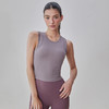 跃牌【安琪拉系列】新款运动背心一体杯宽肩带高强度工字美背假两件瑜伽背心BX-5020 商品缩略图4