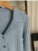 哥弟同款气质古巴领含真丝羊毛显瘦坑条针织开衫罩衫 商品缩略图10