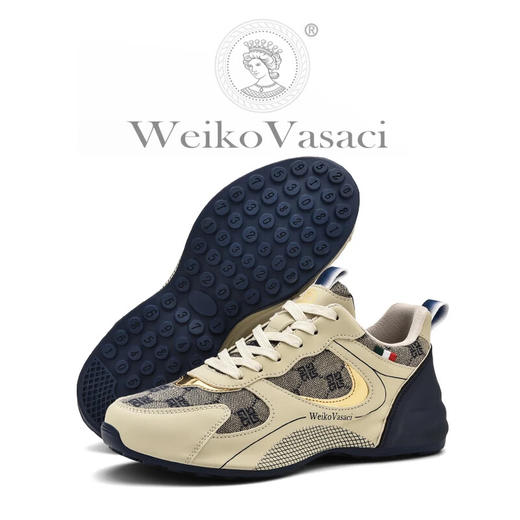 WeikoVasaci维客瓦萨奇春秋款透气潮牌轻奢手工鞋男情侣老爹鞋 商品图4