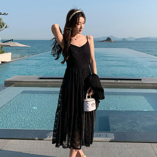 奢姿大码女装2025夏季气质蕾丝吊带针织两件套胖妹妹时尚通勤套装9952921550 商品图1