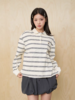 MoodLikeMe/MPL2501/条纹刺绣花朵长袖polo衫 商品缩略图0