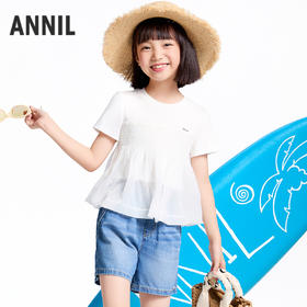 【实体店同款】女童短袖上衣夏季新款安奈儿童装AG521666