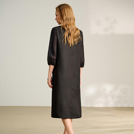 TANGY Collection/2025天意精品商场同款中国风简约女士连衣裙L252814 商品图2