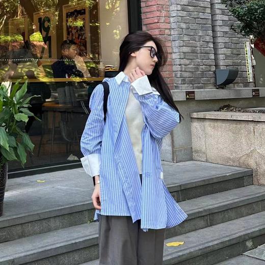 ROMI STUDIO【高品质】春夏标配 简约气质廓形薄款衬衣T3284 商品图0