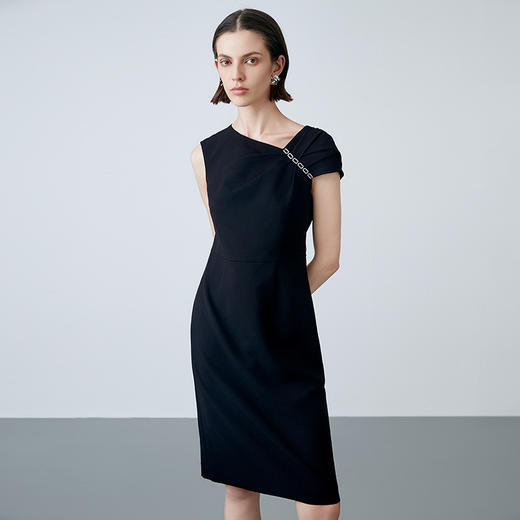 EITIE爱特爱夏季新款设计感小众收腰气质连衣裙7807518 商品图3