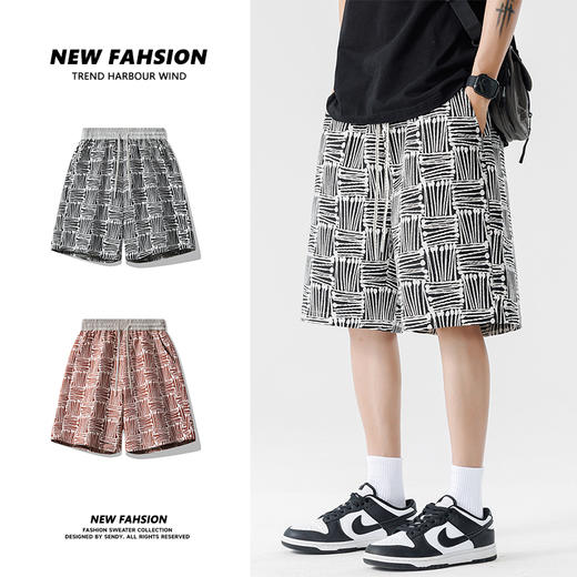 【DSL】大依优型大码花短裤五分裤大号裤子弹力透气加肥加大夏季松紧腰宽松运动沙滩裤 商品图5