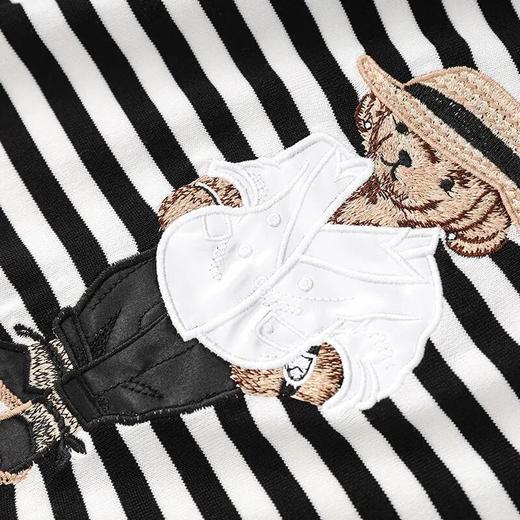 【高货wl】全新升级【铂金会员165/天猫219/差价54】(55137) 洛诗琳简约复古通勤精致小熊刺绣图案圆领T恤女新款针织衫 商品图3