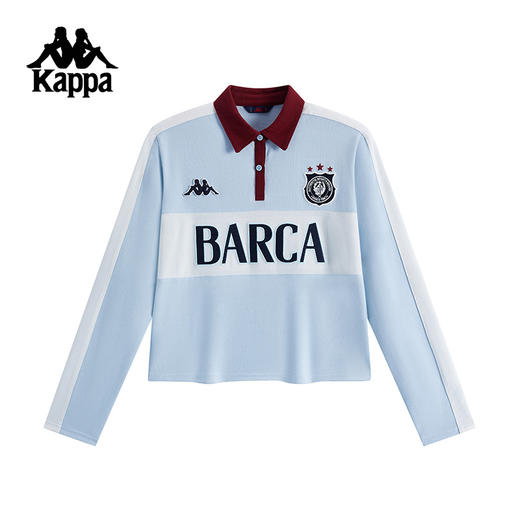 Kappa卡帕背靠背运动长袖polo衫女2025新款翻领t恤透气休闲上衣K0F42PC01 商品图1