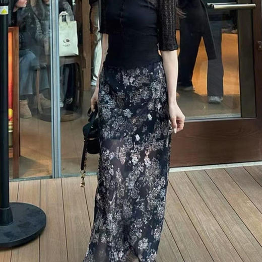 洛诗琳15219春夏新款韩系气质高腰显瘦碎花半身裙女25286 商品图1