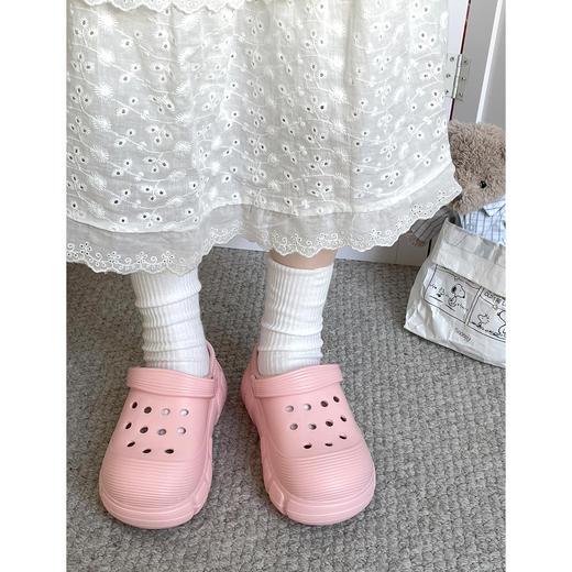 【YW】无忧购休闲懒人厚底增高洞洞鞋3025(截单后7天发货) 商品图7