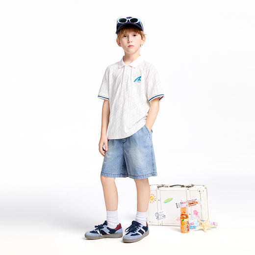 【实体店同款】男童全腰牛仔短裤夏季新款安奈儿童装AB526656 商品图3