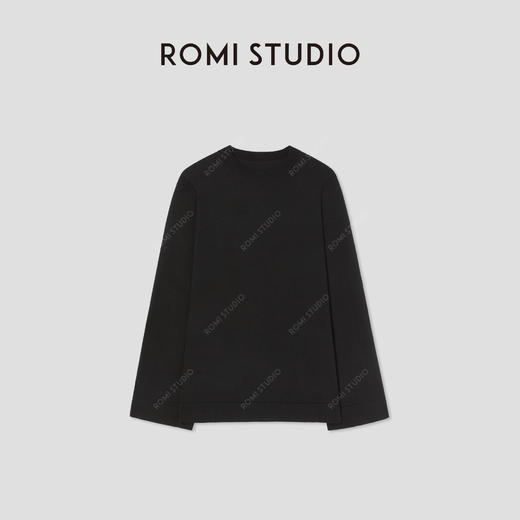 ROMI STUDIO“”天丝羊毛“”舒适无负担宽松圆领长袖针织衫 M2432 商品图0