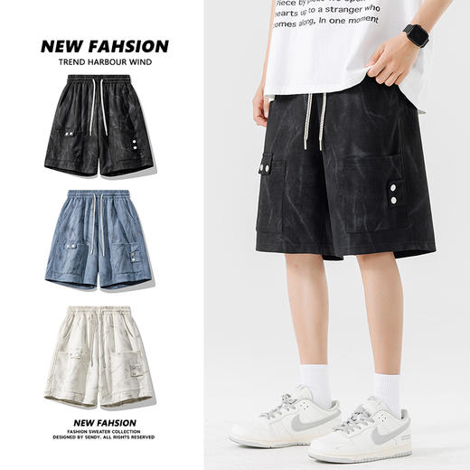 【DSL】大依优型大码短裤五分裤大号裤子弹力透气加肥加大夏季松紧腰宽松运动沙滩裤 商品图2