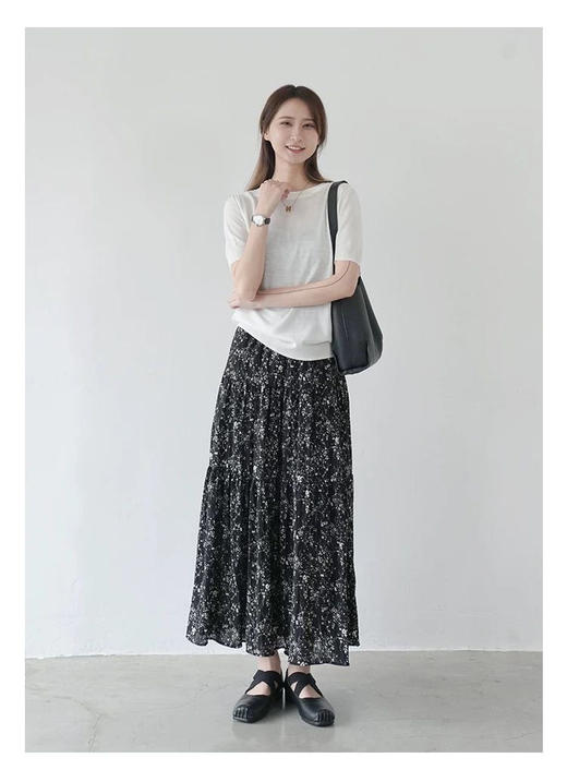 温柔风显瘦A字碎花半身裙 商品图5