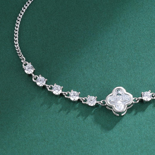 子佩集S925银【四叶问雪】手链【SL070090】纯银时尚四叶草锆石2503 商品图2