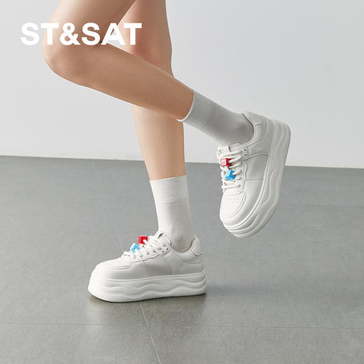 【轻便厚底】星期六潮酷玩家百搭小白鞋SSD1112454 商品图4