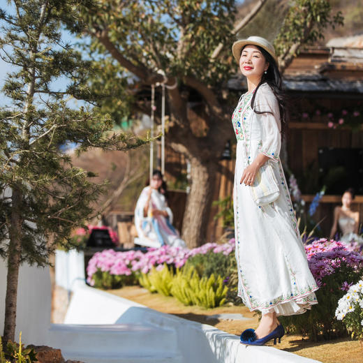 【林栖设计小店】【现货】婴儿棉亲子款连衣裙墨西哥刺绣宽松2025夏季新品童装连衣裙女1952059 商品图1