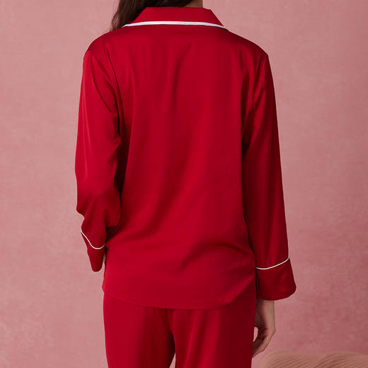 弗利少女屋睡衣女夏短袖短裤黑色仿真丝绸家居服套装2022新 商品图8