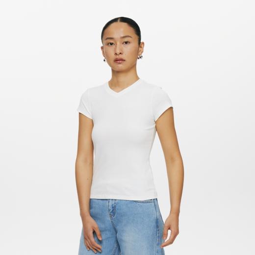 oneup小v领弹力短袖 商品图2