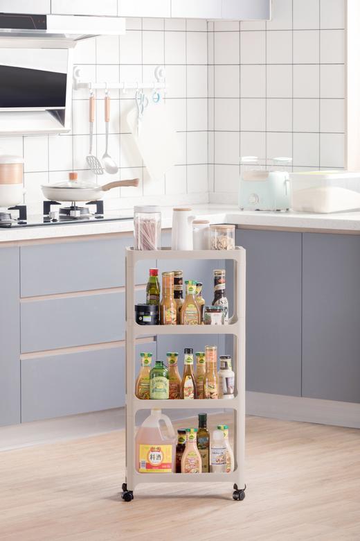 茶花百纳窄边可移动四层置物架 商品图8