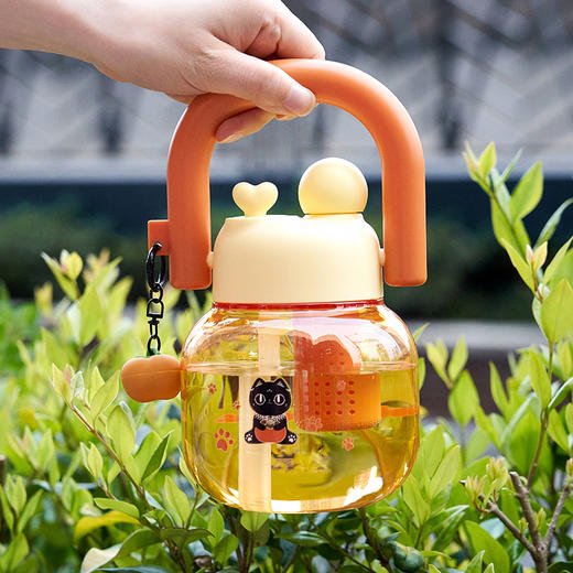 大英博物馆 巴斯特系列 柿柿如意茶水分离手提墩墩 随行杯 商品图1