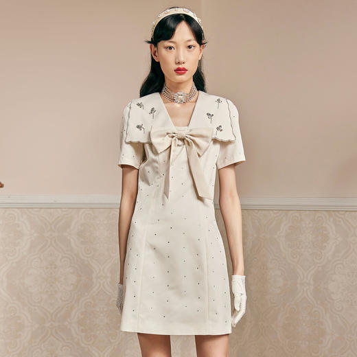 蝴蝶结星光舞会裙夏季重工设计感连衣裙(货号:MC87DR517A2001) 商品图3