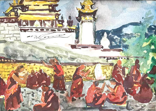 【已蒙收藏】艺术家龚玉展览作品 “辩经”  装饰画 客厅书房 醍醐《高顶澄烟霞》上海个展 商品图0