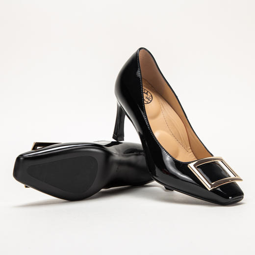 CHCH平衡鞋牛漆皮高跟时尚浅口女鞋舒适羊皮内里CM1B5311 商品图0