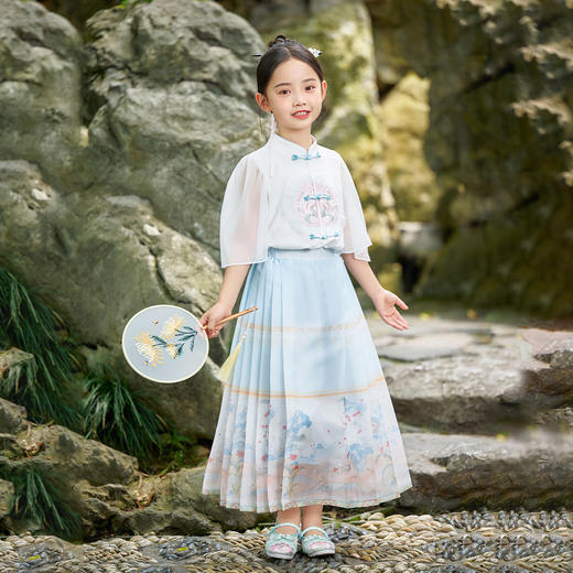 【清仓捡漏】【两件套】【120-160】【LAVI】夏季女童汉服马面裙套装 商品图2