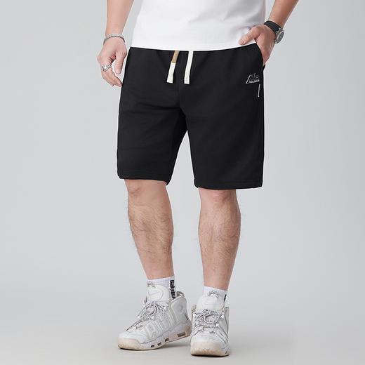 【DMH】大依优型大码男装五分短裤时尚流行宽松夏季抽绳休闲裤子刺绣加肥休闲五分裤潮流 商品图1