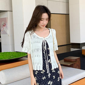 奢姿大码女装2025夏季减龄镂空V领时尚针织衫胖妹妹简约百搭上衣9652693806