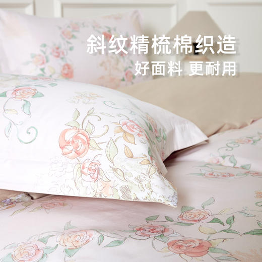 月色玫瑰全棉印花四件套 四季可用 商品图4