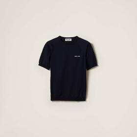 MIU-S 徽标插肩羊毛短袖.