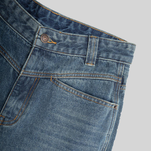 ROMI STUDIO"松弛高知"100%棉高腰舒适亲肤微收脚牛仔裤K3618 商品图4