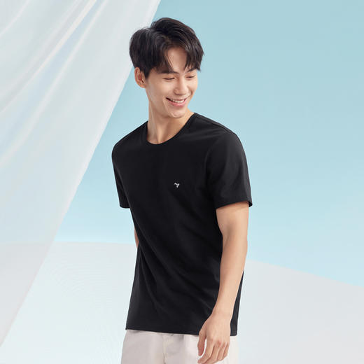 柒牌男士短袖T恤夏季新款7A抗菌时尚休闲打底内衣两件装圆领上衣128F70240 商品图2