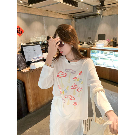 <曾小咸推荐>3.28现货秒杀 ！微信超特价！蘑菇印花长袖防晒T恤 日常119.99 立减60 秒杀59.99！！ 商品图1