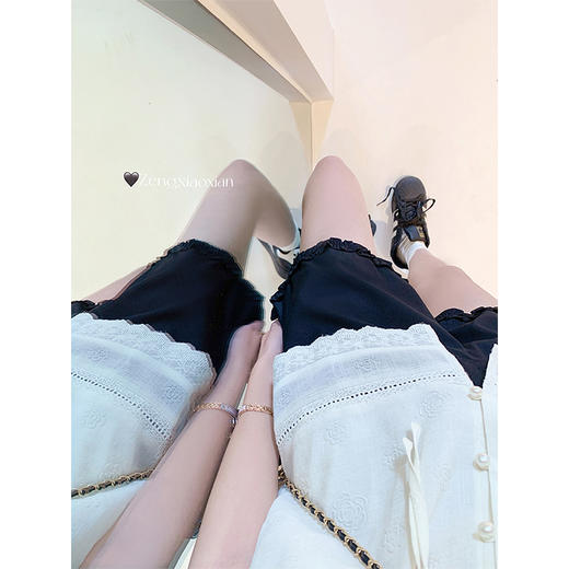 【129元任选2件】现货！花边黑色短裤 商品图1