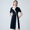 EITIE爱特爱夏新款气质大方通勤撞色收腰显瘦连衣裙7807517 商品缩略图2