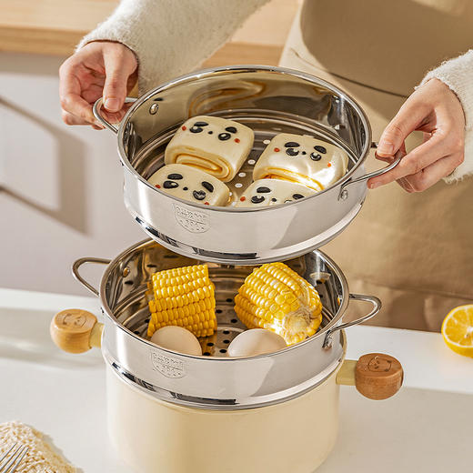 摩登主妇304不锈钢蒸笼蒸格家用蒸锅雪平锅奶锅通用蒸屉小锅蒸架 商品图2