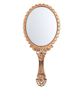 （文创）宫廷风欧式复古雕花化妆镜玫瑰金JS（任亿果）