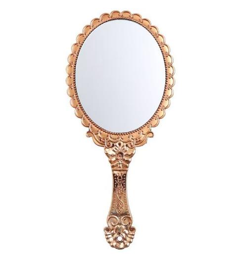（文创）宫廷风欧式复古雕花化妆镜玫瑰金JS（任亿果） 商品图0