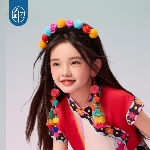 年衣2025年夏季新品发箍女童儿童民族风甜美发饰糯朵绒绒发箍 商品图2