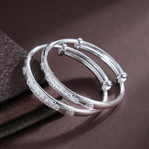 子佩集S999银【健康成长】童镯【TZ000565】纯银儿童2503 商品图3