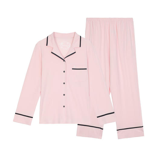 【3F】安莉芳2025莫代尔混纺撞色辑边舒适睡衣女家居服套装EL00875 商品图1