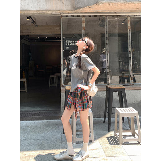 【129元任选2件】现货！红黑格子绑带裙裤 商品图10